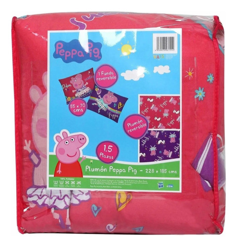 Plumón Reversible Con Funda Peppa Pig 1.5 Plazas