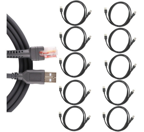 10 Pack Cable Usb P/lector Symbol Ls1203 Ls9208 Ls1203 Y Mas