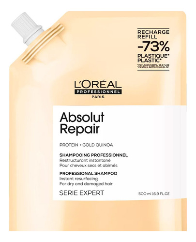 Loreal Absolut Repair Refill Shampoo Cabello Dañado X 500ml