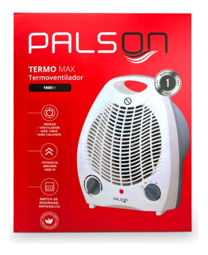 Calefactor Eléctrico Termoventilador Blanco Palson