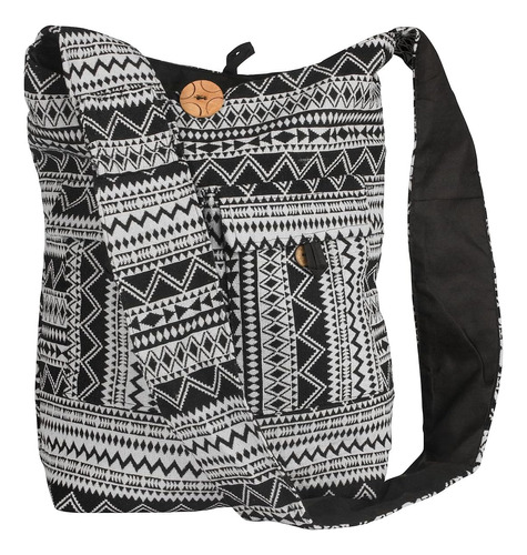 Bolso Bandolera Grande Tipo Hobo De Tribe Azure Comparti