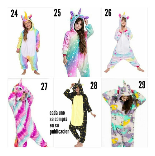 Imagen 5 de 7 de Pijama Kigurumi Enterito Disfraz Unicornio Lila Niños