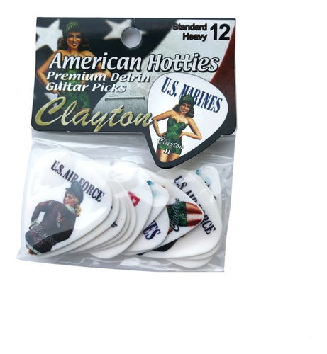 Puas Guitarra Bajo Clayton American Hotties X 12 Unid 