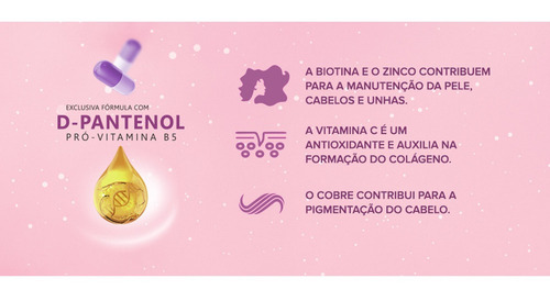 2 Hair Skin & Nails Supreme D-pantenol 5000mcg 60 Cápsulas