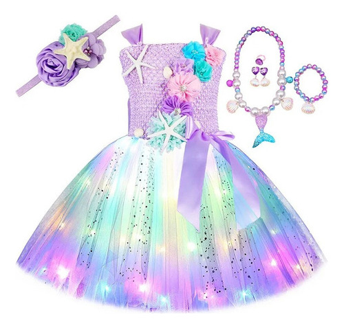 Vestido De Princesa Sirena Para Niñas  Fiesta Temática O [u]