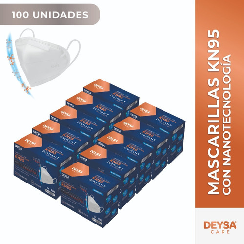 Imagen 1 de 5 de Mascarillas Kn95, Con Nanotecnología, 10 Cajas (100 Un)