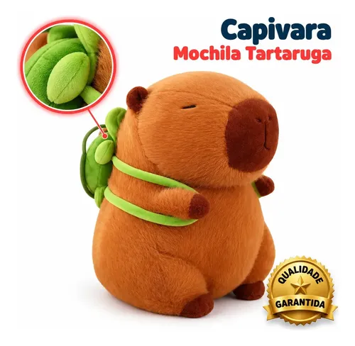 Capivara de pelúcia marrom gigante
