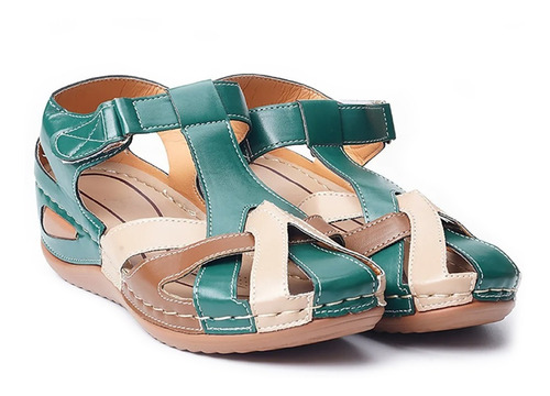 Sandalias Ortopédicas Mujer Zapatos Retro Redondo Dedo