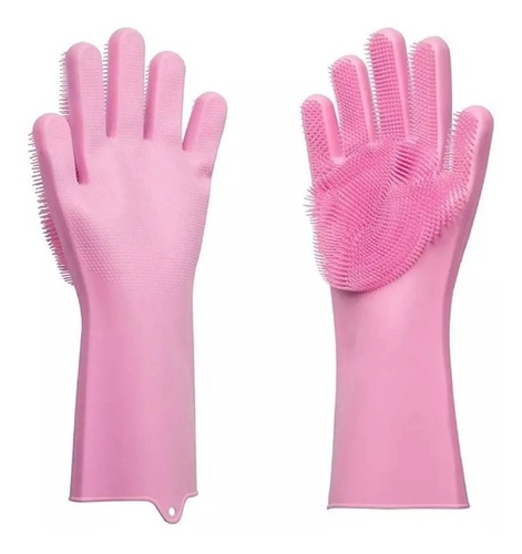 Par De Guantes Silicona Esponja Limpieza Cocina Mascotas 