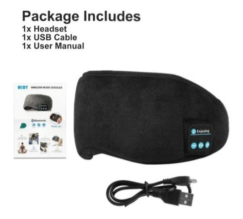 Imagem 4 de 5 de Máscara De Dormir Tapa Olho C/ Fone De Ouvido Bluetooth