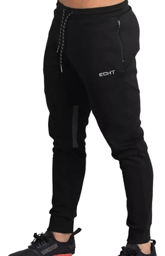 Pants Ejercicio Gym Slim Fit Jogger Casual Calidad Echt   Bk