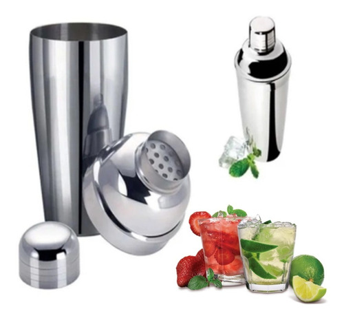 Coqueteleira Aço Inox Durável 500ml  Bar Drinks Caipirinhas