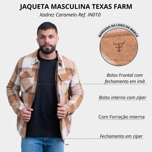 Jaqueta Quadriculada Com Forração Interna Texas Farm Oficial