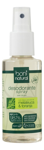 Desodorante Boni Natural Melaleuca e Toranja 120 ml