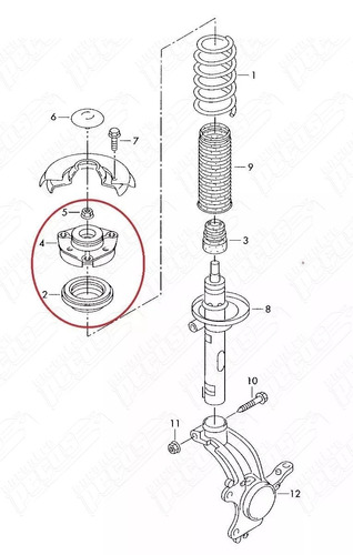 Coxim + Rolamento Amort. Diant. Audi Q3 2.0 Tfsi 2012-2015