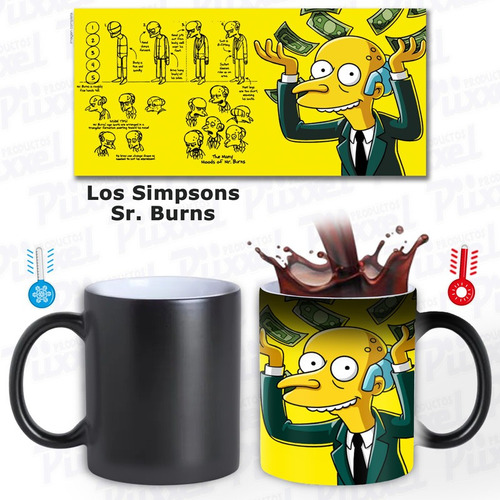 Taza Mágica Modelo Los Simpsons Sr Burns Personalizable