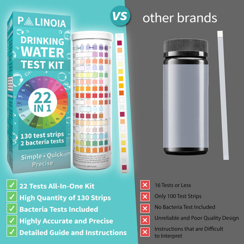 Kit De Prueba De Agua Potable 22 En 1, 130 Tiras