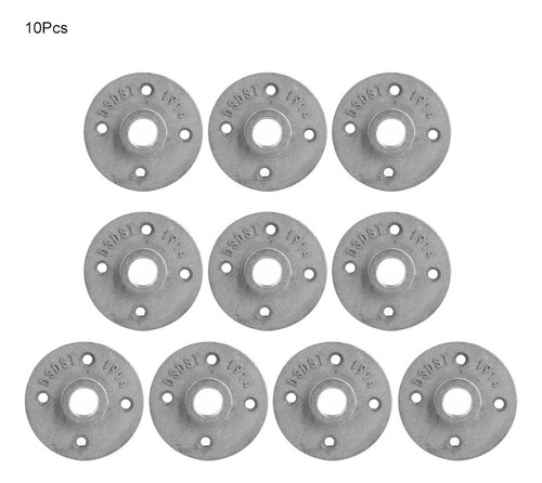 10 Piezas Dn15 1/2 In 4 Agujeros Brida De Piso Base De Brida