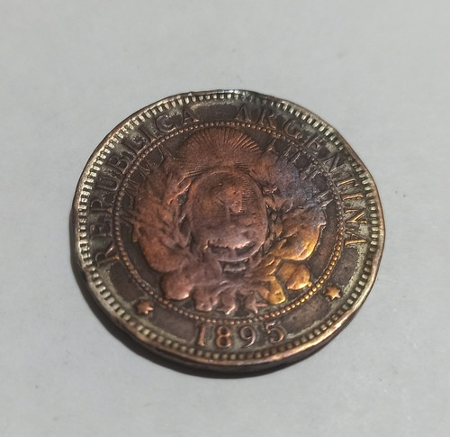 Moneda 2 Centavos Patacon Cobre 1895 - Numismatica