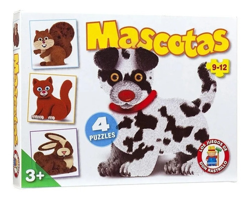 Rompecabezas Mascotas Ruibal 4 Puzzles 9 Y 12 Piezas H353