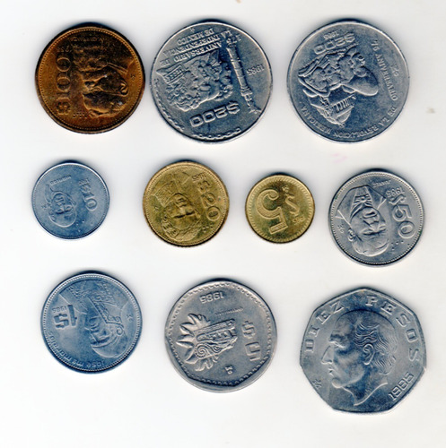 Colección Moneda 1985  Diez  Monedas   Diferente Año 1985