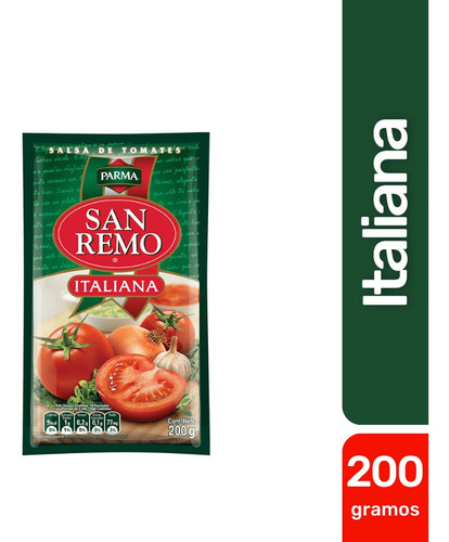 Salsa De Tomate Italiana San Remo 200gr(10 Unid )super