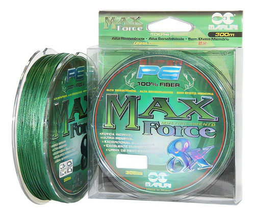 Linha Multifilamento 8 Fios Maruri Max Force 8x 0,45mm 300m Cor Verde