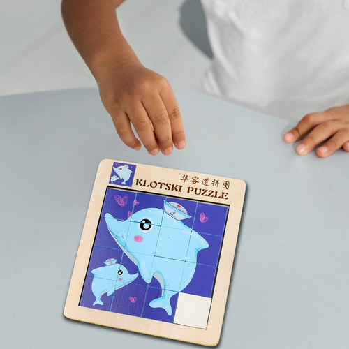 Número Slide Quebra-cabeça Dos Desenhos Animados Golfinho