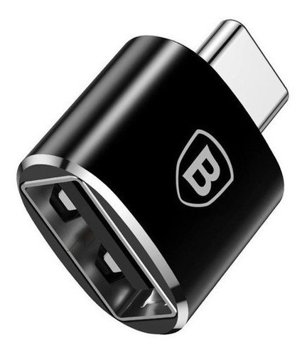 Mini adaptador Baseus Type-C Otg para USB hembra, color negro