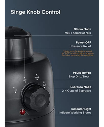 Fohere Máquina De Café Expreso A Vapor, 3.5 Bares,