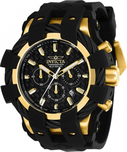 Reloj Hombre Invicta Bolt Crono Dorado Negro 23861