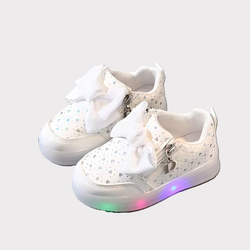 Tenis Con Luz Led Zapato Para Niiñas Corazones