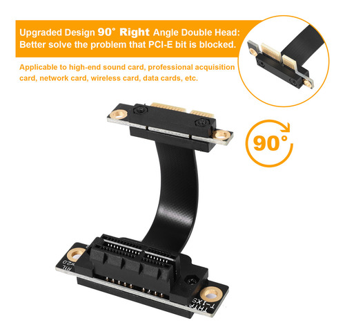 Cable Elevador Pcie X1 Doble Ángulo Recto 90 Grados Pc