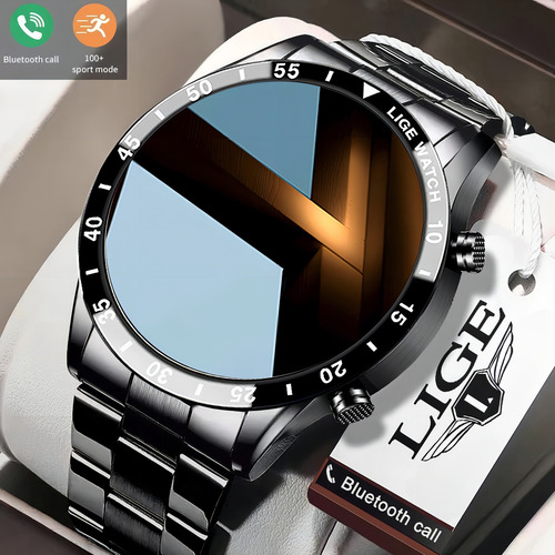Lige Sport Bw0220a Pro Reloj Inteligente Para Hombre Bluetooth Impermeable Color Negro