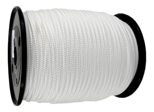50.m Soga Cuerda Negra 4.mm Trenzada Camping Multiuso Negro Color Blanco