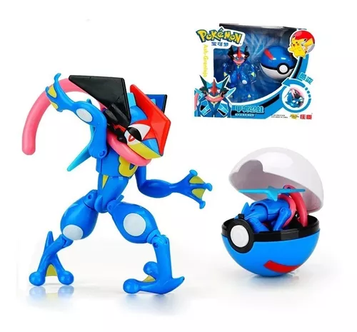 Brinquedo Pokemon Greninja Na Pokebola Boneco Articulado em