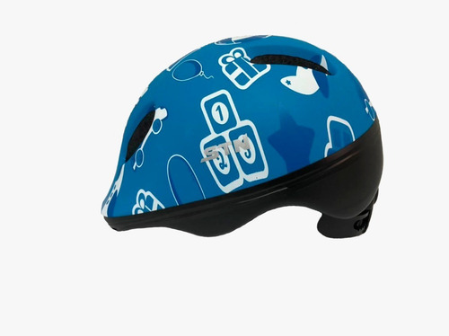 Capacete Ciclismo Infantil Baby Car Preto E Azul