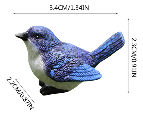 Decoración De Pájaros De Resina For Jardín En Miniatura 313n