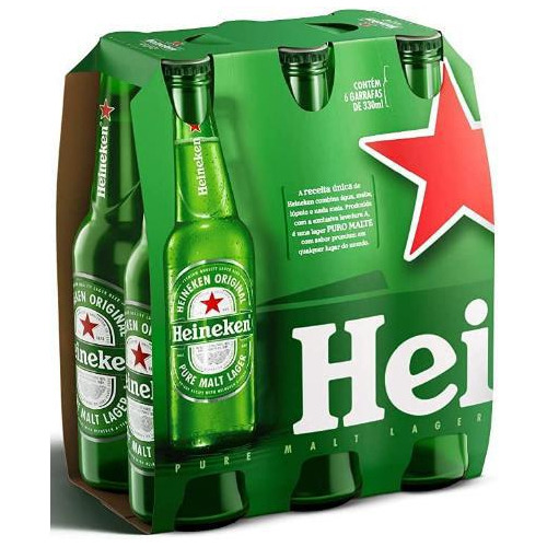 Kit Cerveja Heineken 330ml Long Neck 24 Unidades