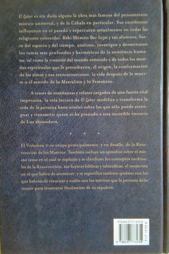 Libro El Zohar, Volumen 4 (Usado)