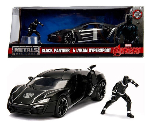 Marvel  Black Panther & Lykan Hypersport 1:24 Jada Toys