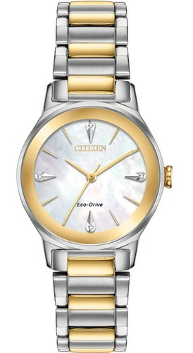 Reloj Citizen 61162 Em0734-56d Mujer Ecodrive Axiom Color del fondo madre perla 61162