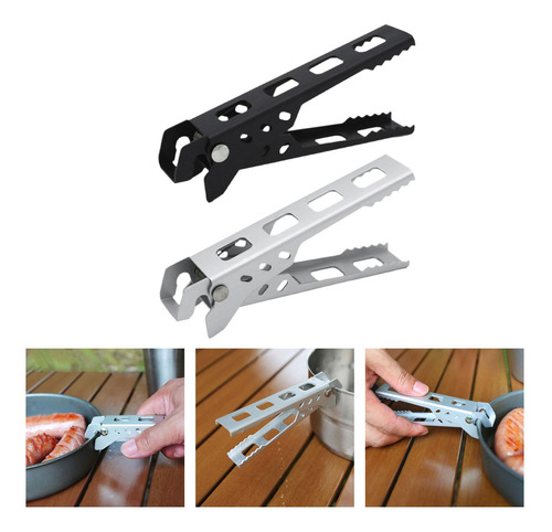 3 X 2 Piezas Pinzas Portátiles Para Sartén De Camping