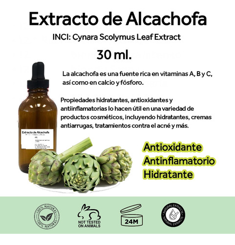 Extracto De Alcachofa 30ml - Uso Cosmético