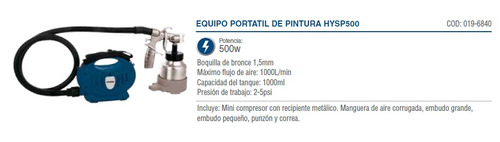 Pistola De Pintar Hyundai 500 Watts - Audiovision Hogar