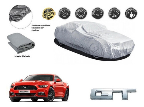 Funda Car Cover Afelpada Premium Ford Mustang Gt V8 2018