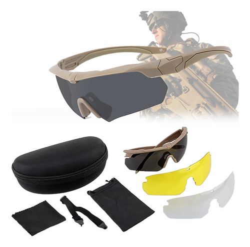 Lente Táctica Militar 3 Mica+accessories Color Caqui
