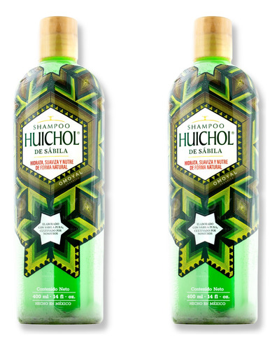 Pack X2 Shampoo Huichol Sabila 400 Ml / Limpieza Profunda 
