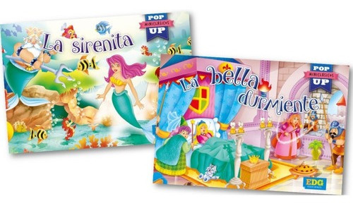 ** 2 Libros Mini Clasicos Pop Up ** Sirenita Bella Durmiente