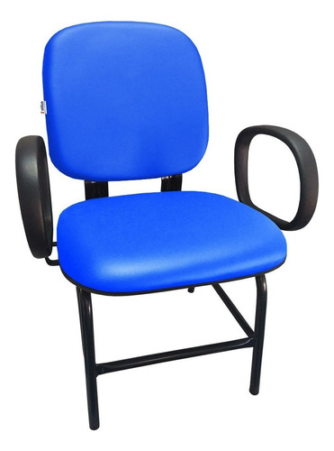 Cadeira Para Obeso Plus Reforçada Até 170 Kg Jserrano Preto Cor Azul Material Do Estofamento Couro Sintético